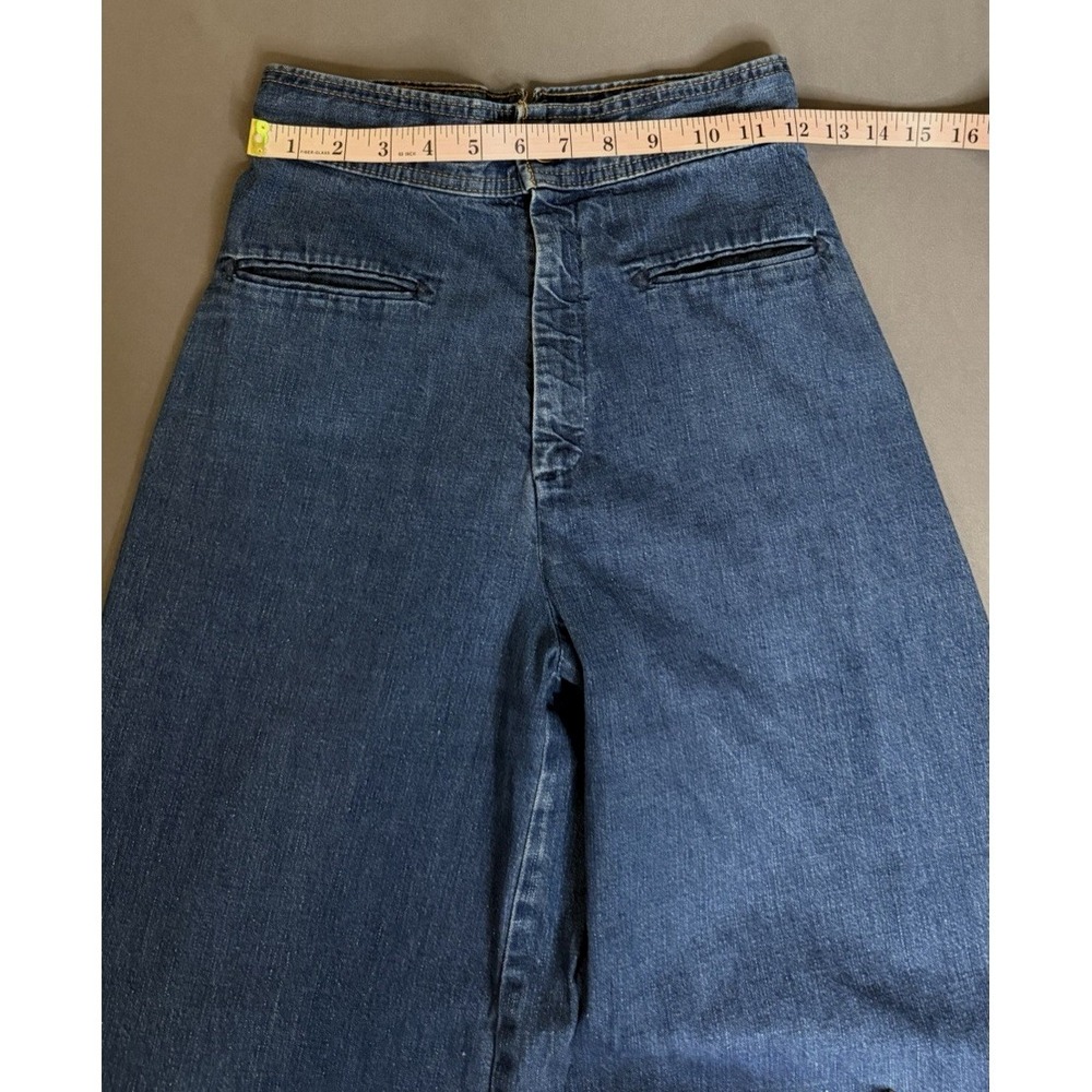 VTG 70s Levi's‎ Flared Jeans Womens 24 Back Buckle Talon Bell Bottom High Rise - Picture 4 of 16